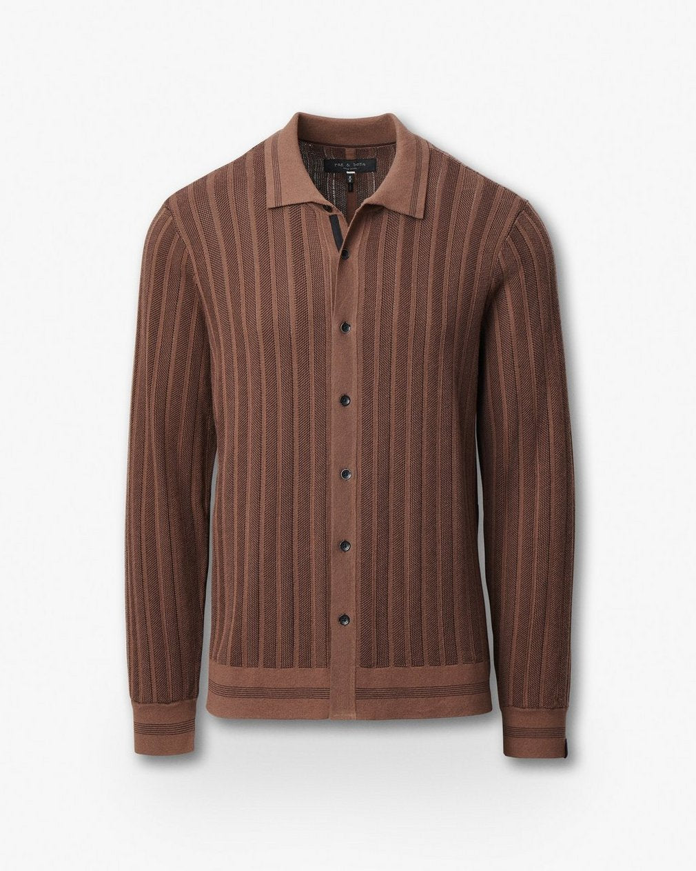 Harvey Ribbed Knit Shirt - Coffee