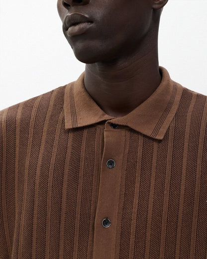 Harvey Ribbed Knit Shirt - Coffee