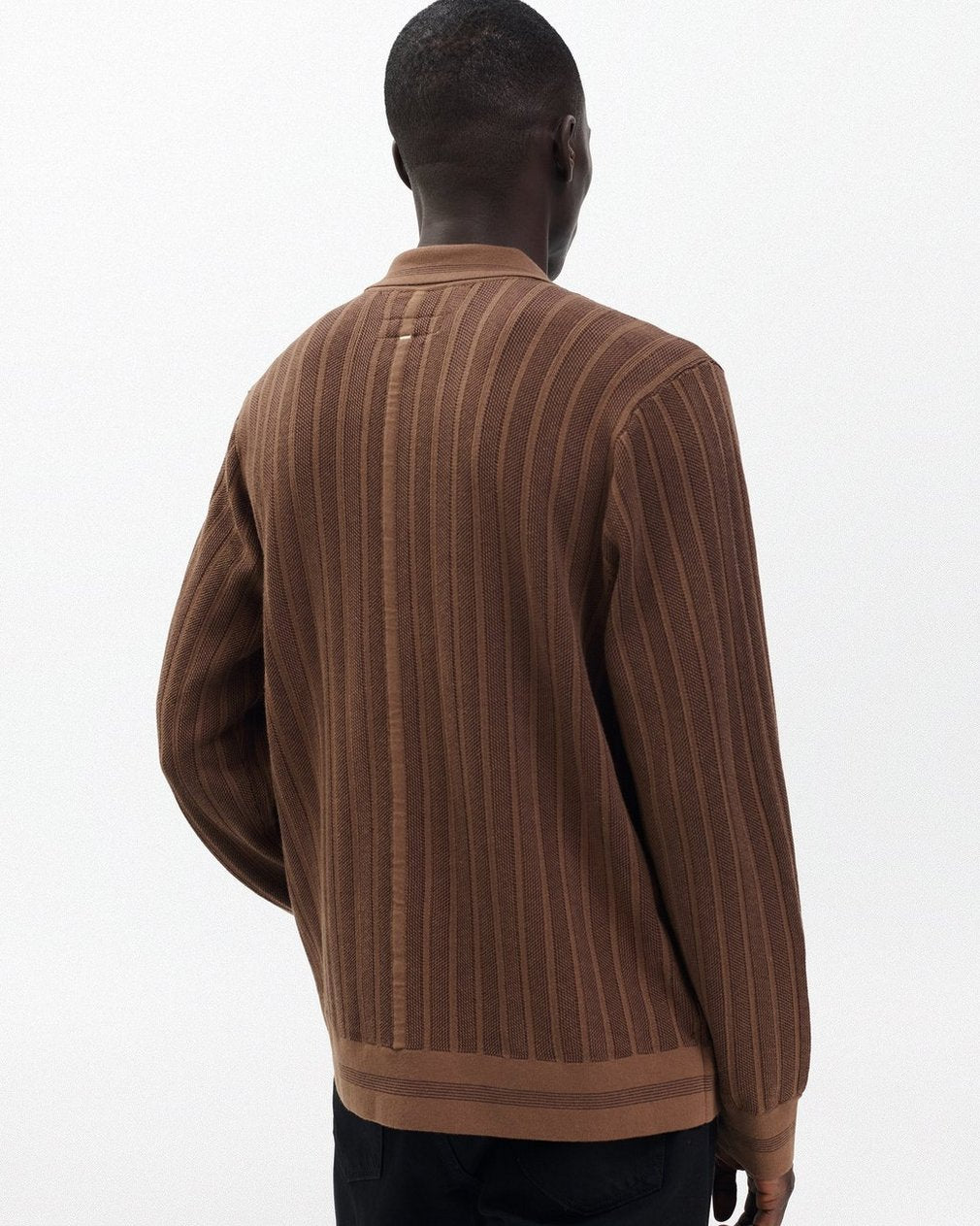 Harvey Ribbed Knit Shirt - Coffee