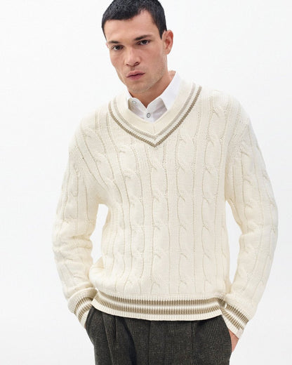 Tristan Cricket Sweater - Vanilla