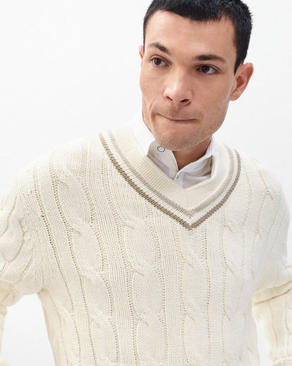 Tristan Cricket Sweater - Vanilla