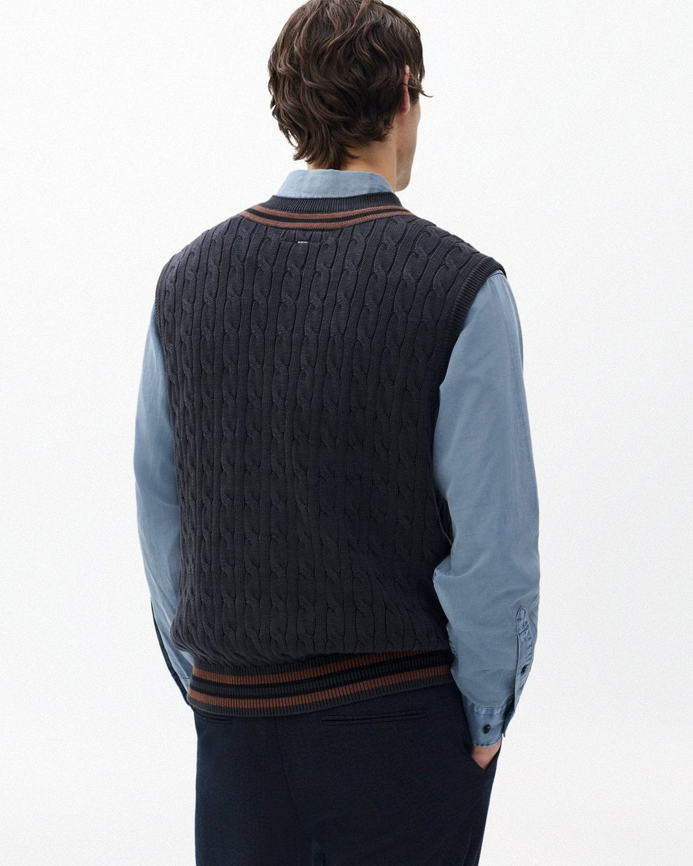 Tristan Cricket Sweater Vest - Dark Grey