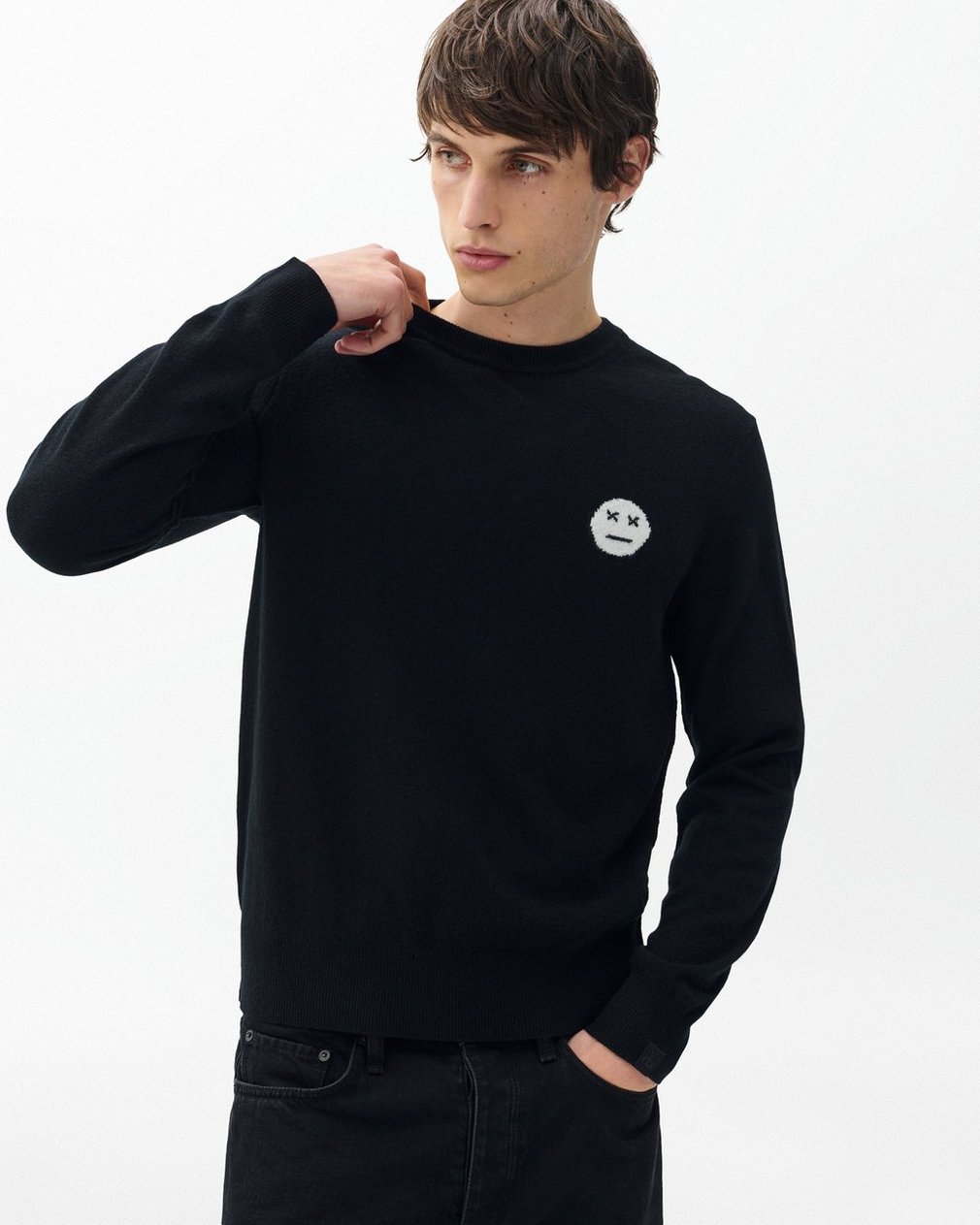 Sour Face Wool Sweater - Black