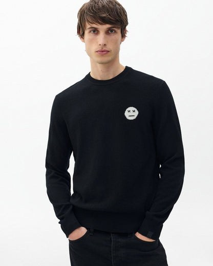 Sour Face Wool Sweater - Black