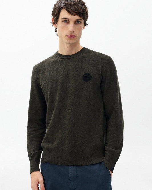 Sour Face Wool Sweater - Army