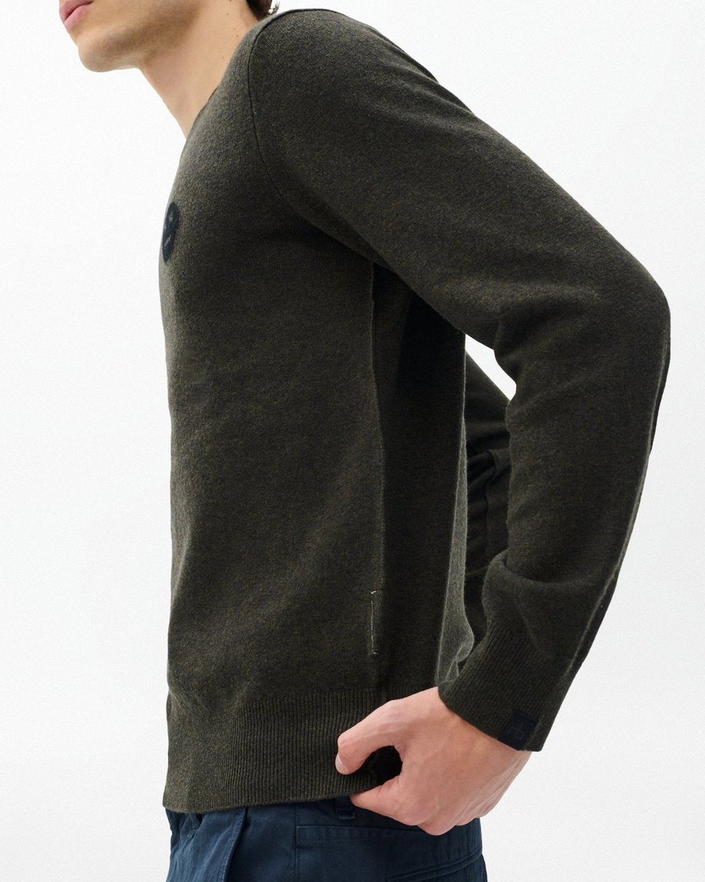 Sour Face Wool Sweater - Army