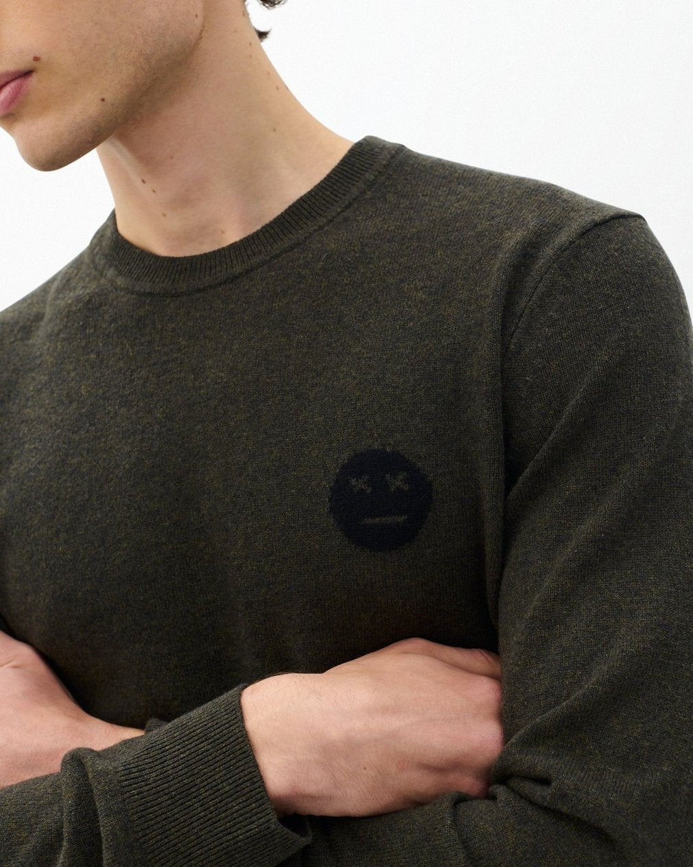 Sour Face Wool Sweater - Army