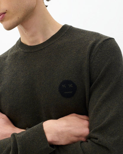 Sour Face Wool Sweater - Army