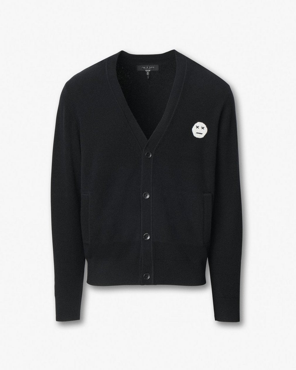Sour Face Wool Cardigan - Black