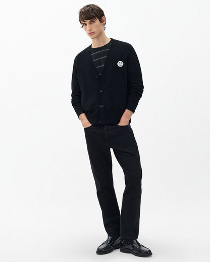 Sour Face Wool Cardigan - Black