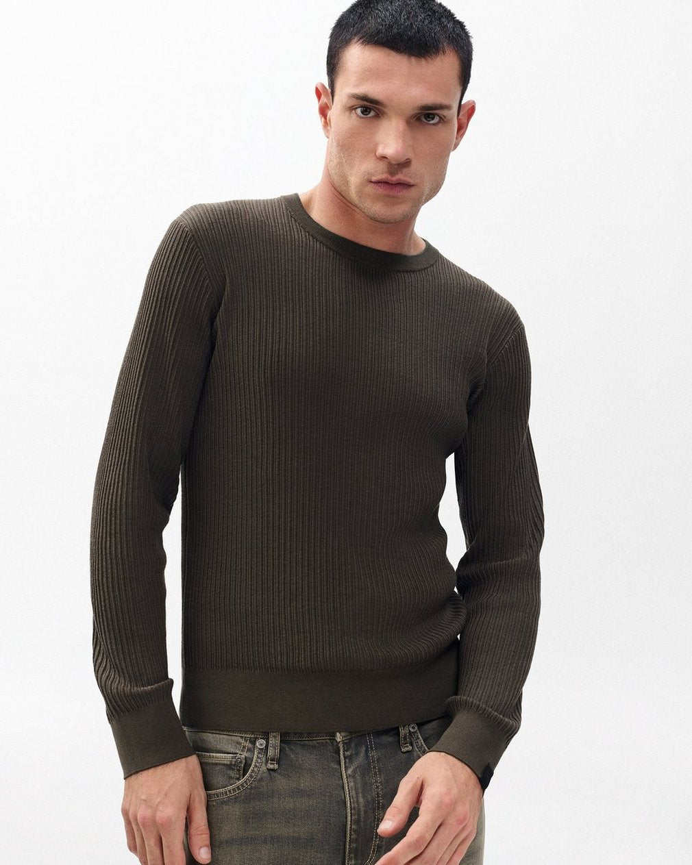 Jayce Silk-Cotton Sweater - Bark