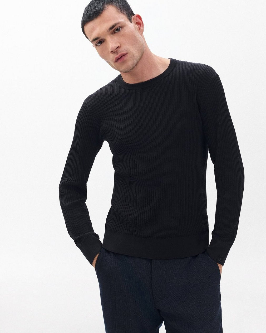Jayce Silk-Cotton Sweater - Black