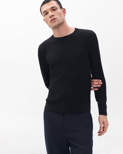 Jayce Silk-Cotton Sweater - Black