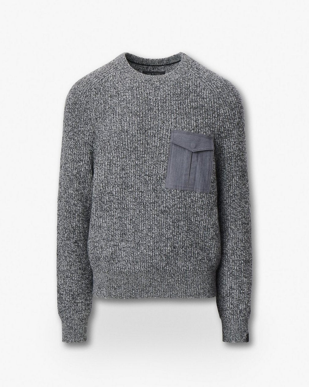 Walker Marled Mixed-Media Sweater - Grey Multi