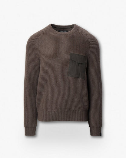 Walker Mixed-Media Sweater - Bark