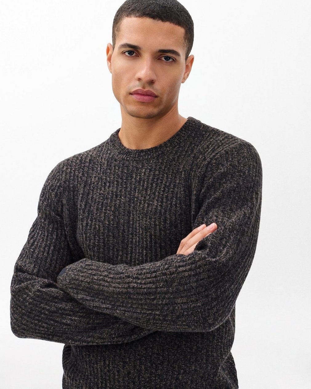 Jensen Ribbed Cashmere Sweater - Brown Multi