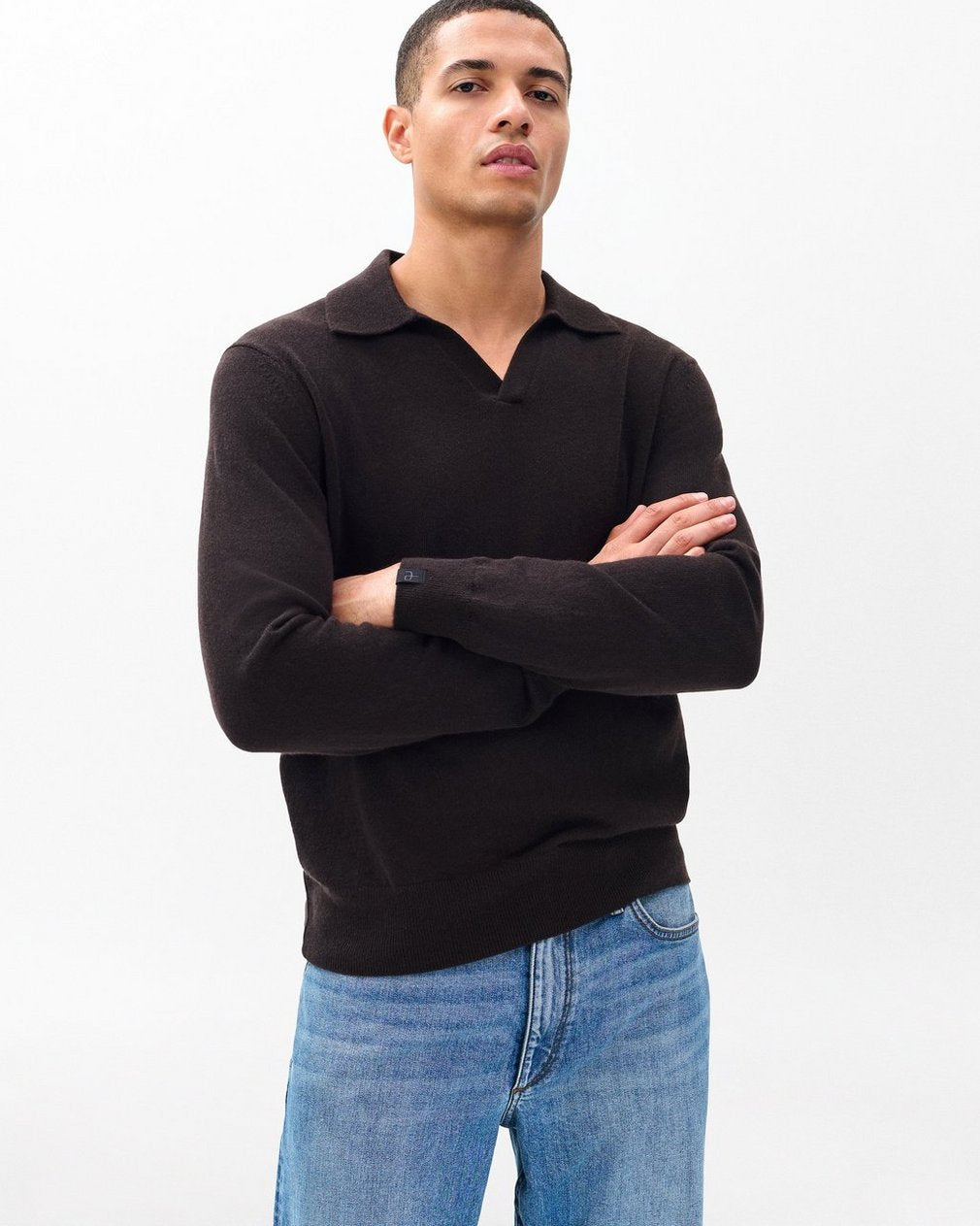 Downing Cashmere Polo - Dark Brown