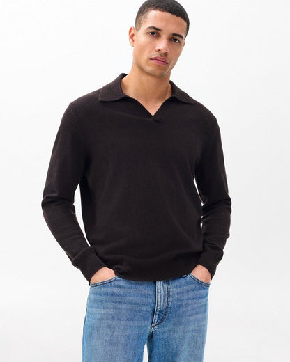 Downing Cashmere Polo - Dark Brown