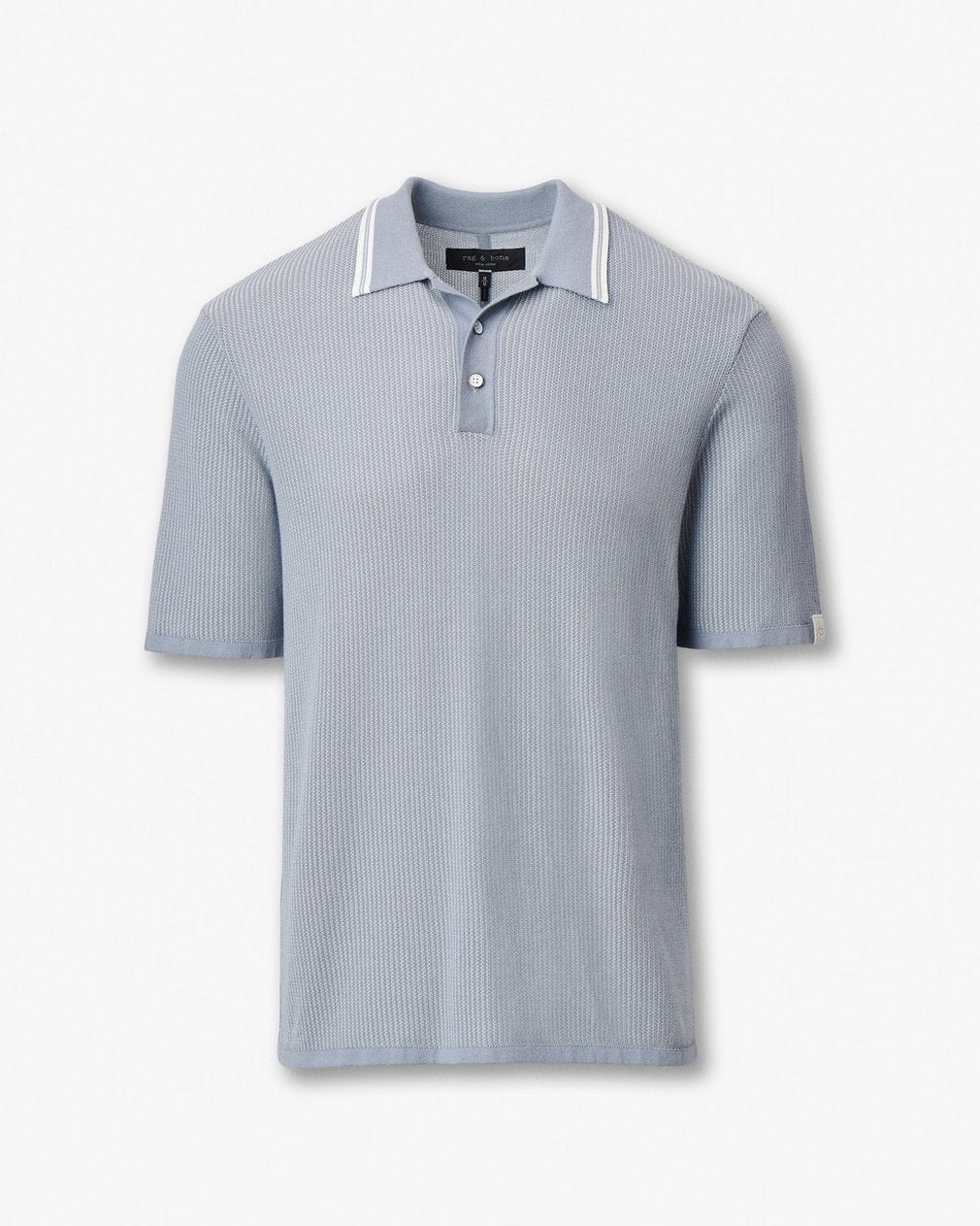 Harvey Tipped Knit Polo - Light Blue