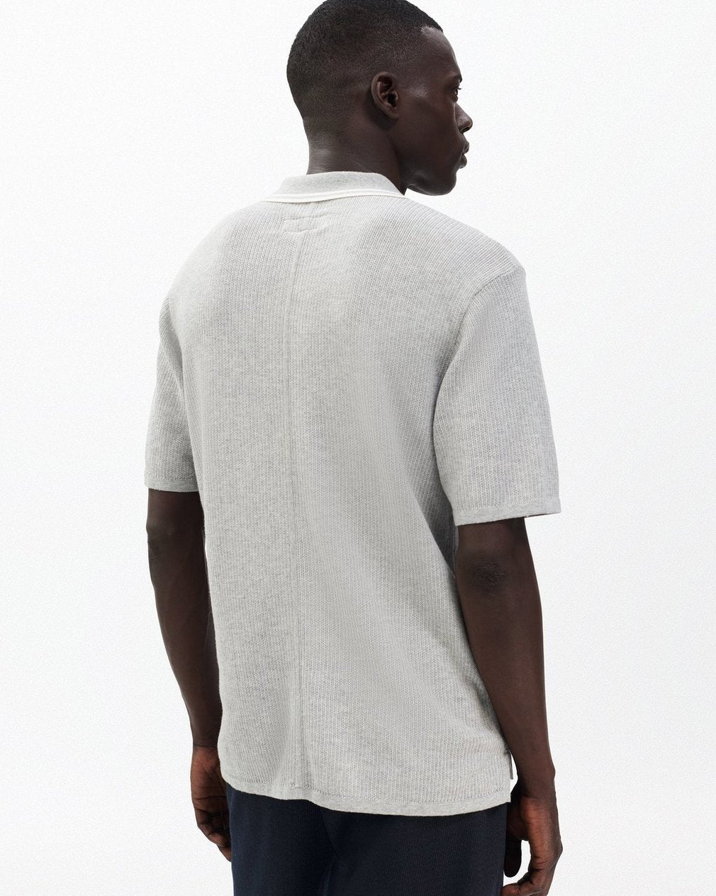 Harvey Tipped Knit Polo - Heather Grey