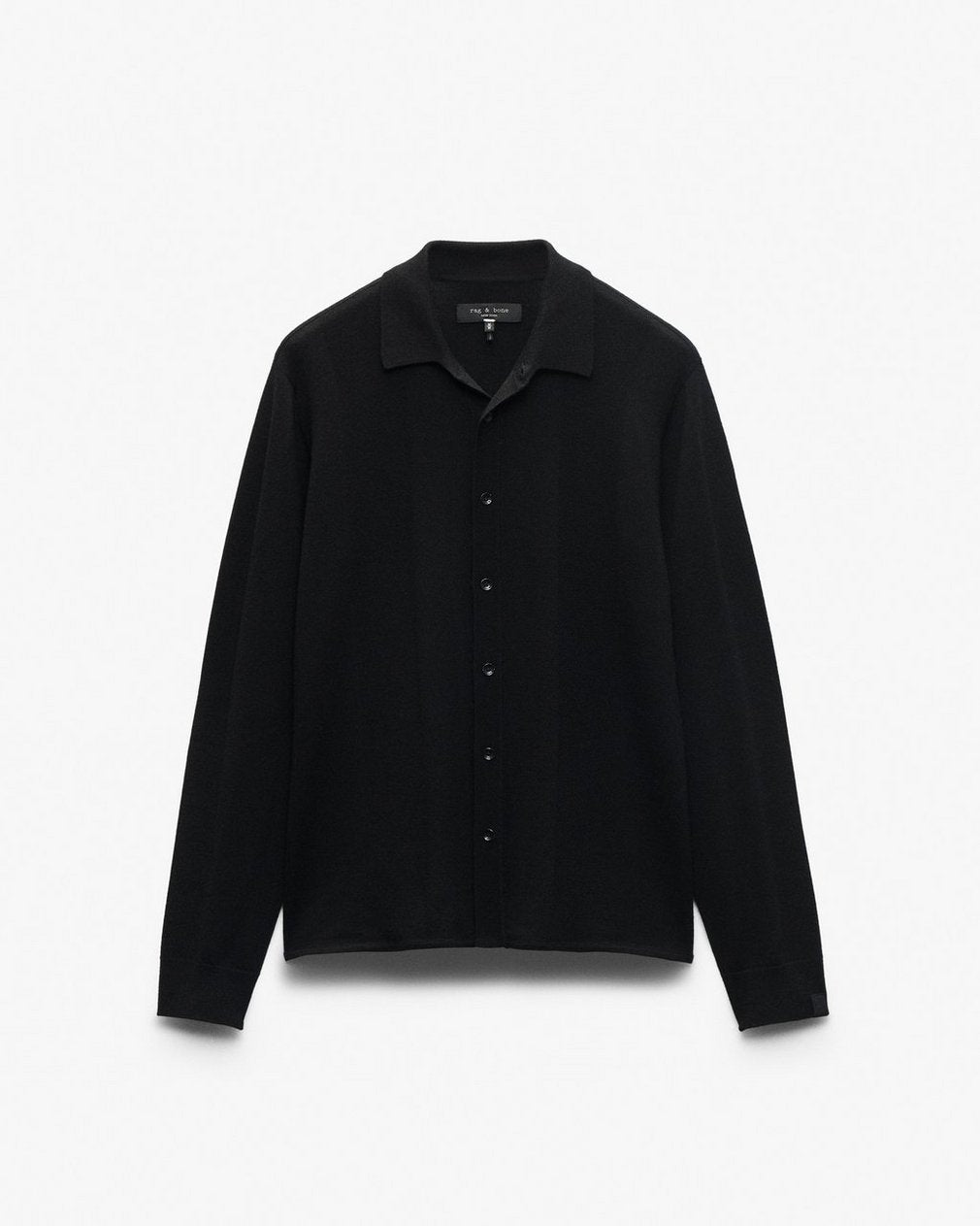 Crawford Wool-Cashmere Knit Shirt - Black