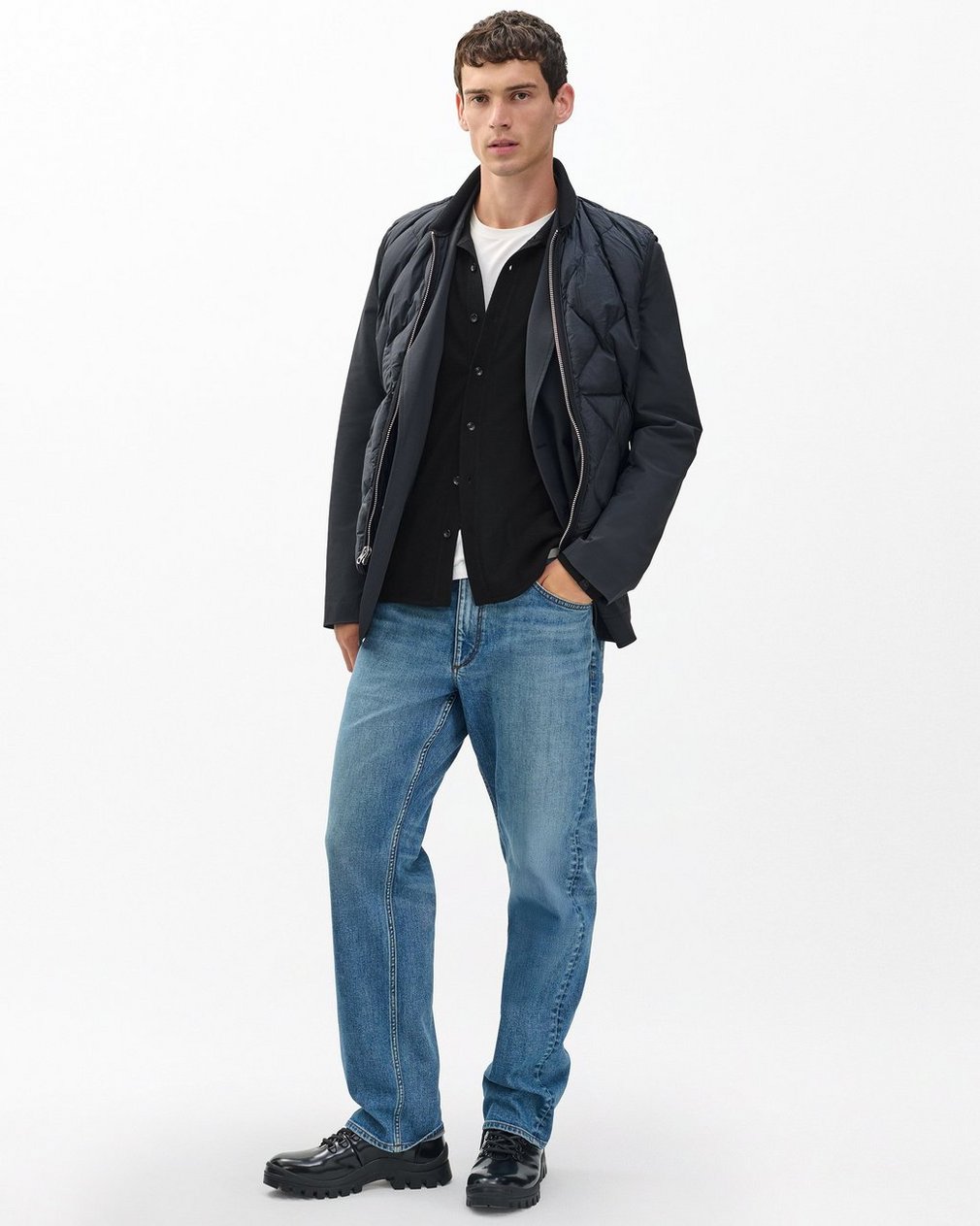 Crawford Wool-Cashmere Knit Shirt - Black