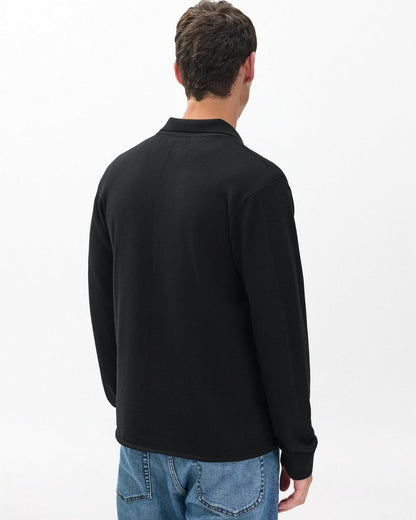 Crawford Wool-Cashmere Knit Shirt - Black
