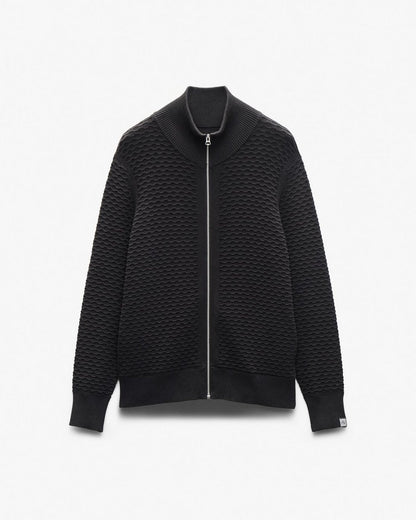 Andrew Cotton Full-Zip Sweater - Dark Grey