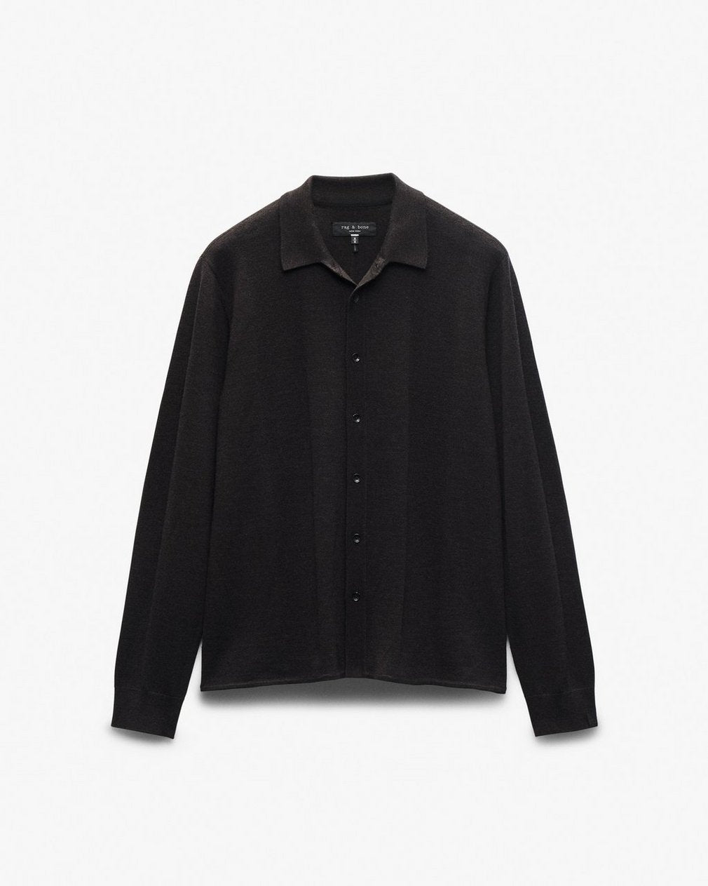 Crawford Wool-Cashmere Knit Shirt - Dark Brown