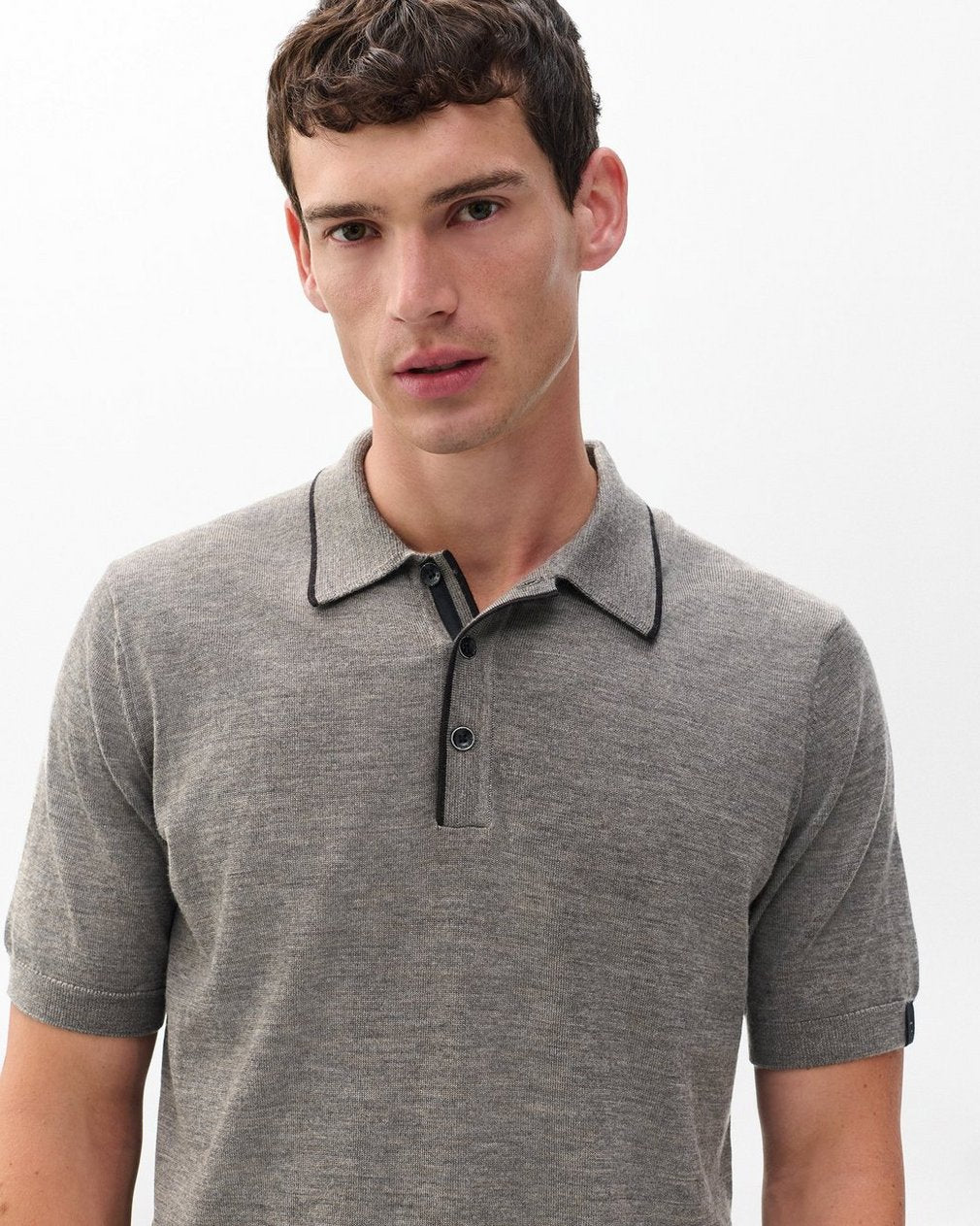 Crawford Wool-Cashmere Knit Polo - Brown