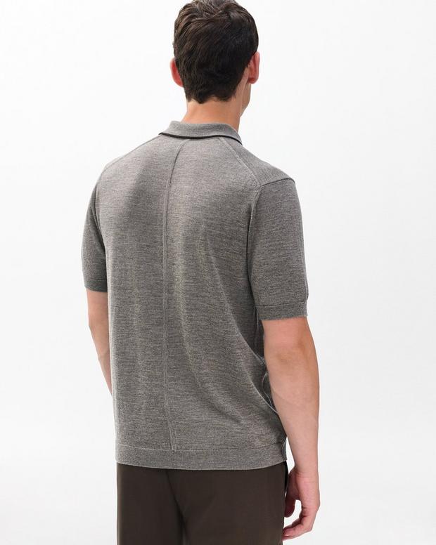 Crawford Wool-Cashmere Knit Polo - Brown