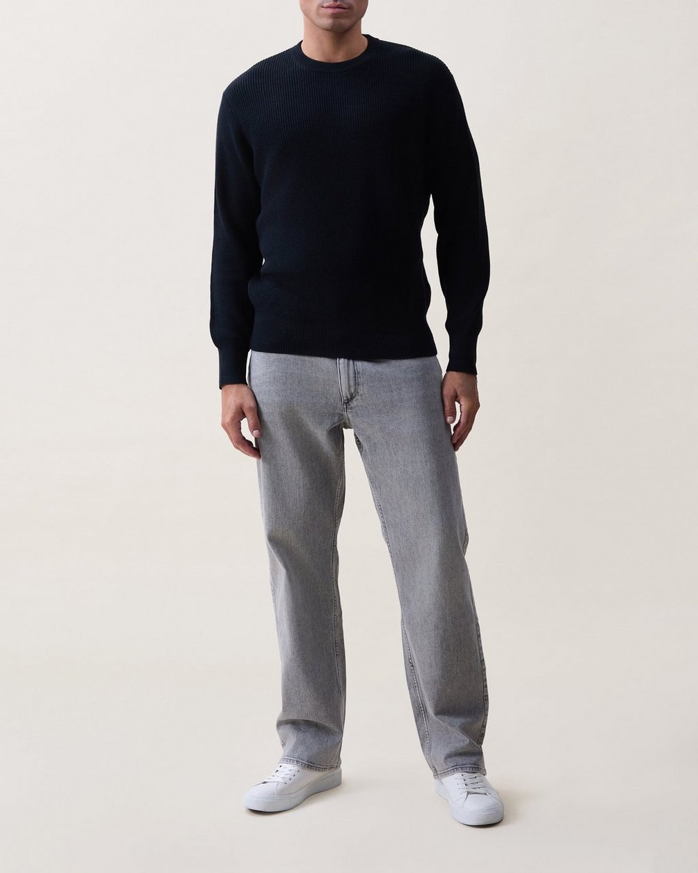 Curtis Cotton Crewneck Sweater - Black