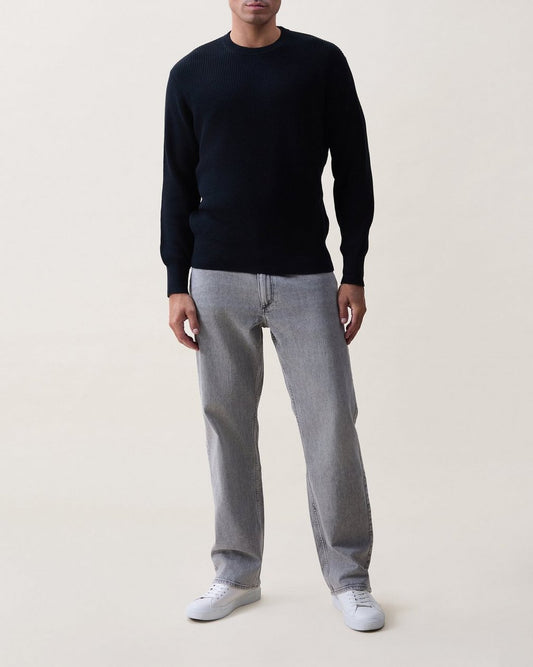 Curtis Cotton Crewneck Sweater - Black