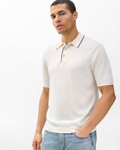 Crawford Wool-Cashmere Knit Polo - Ivory
