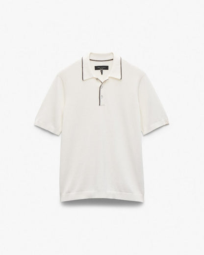 Crawford Wool-Cashmere Knit Polo - Ivory
