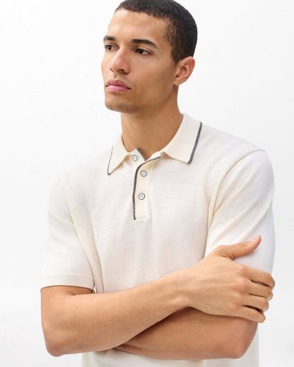 Crawford Wool-Cashmere Knit Polo - Ivory