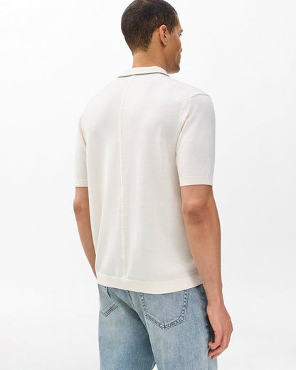 Crawford Wool-Cashmere Knit Polo - Ivory