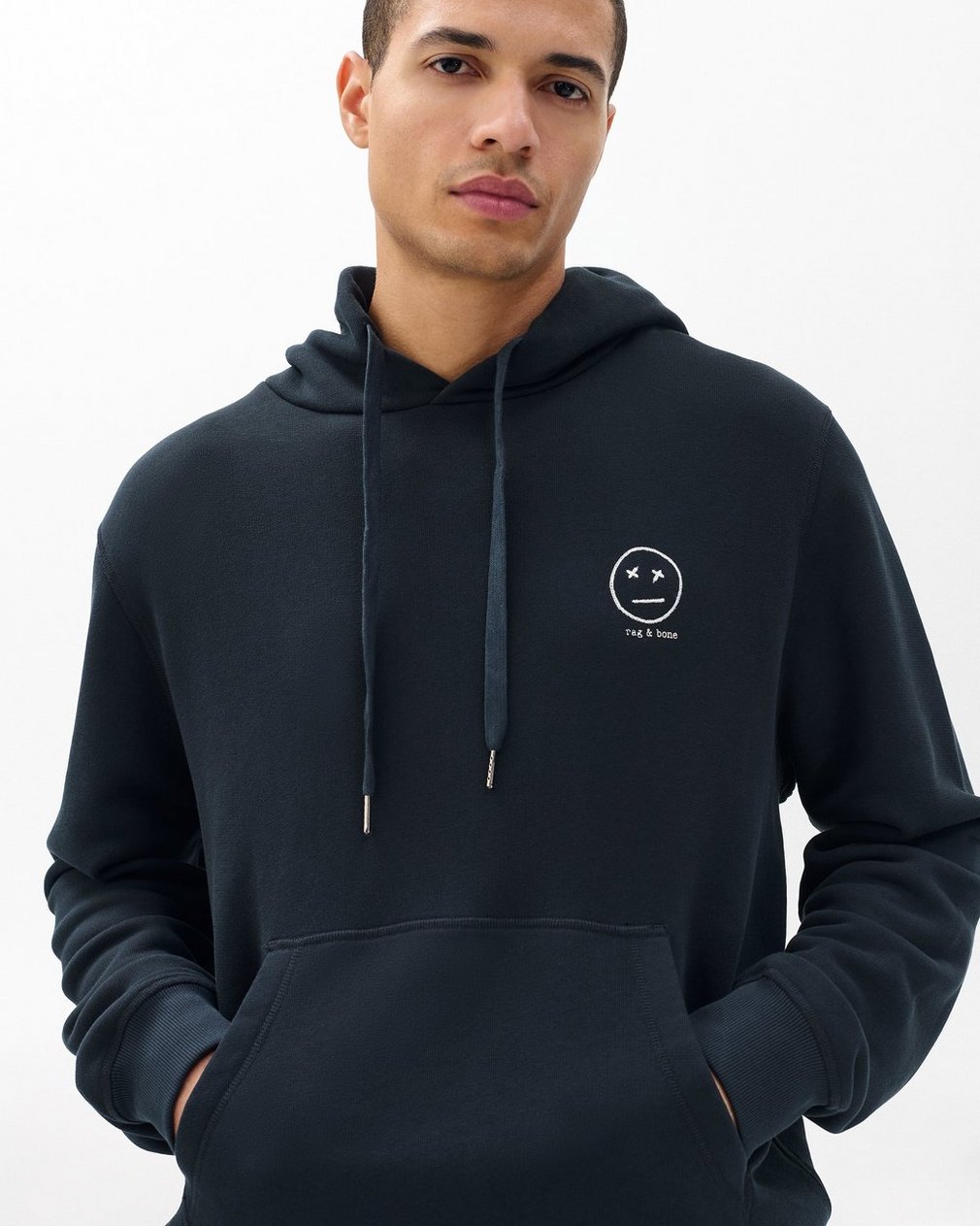 Sour Face Embroidered Hoodie - Black