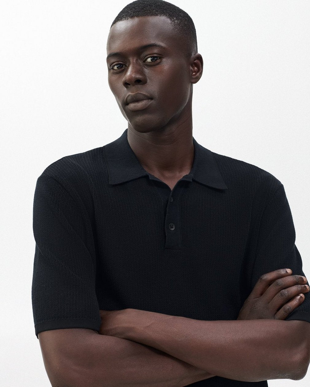 Harvey Knit Polo Shirt - Black
