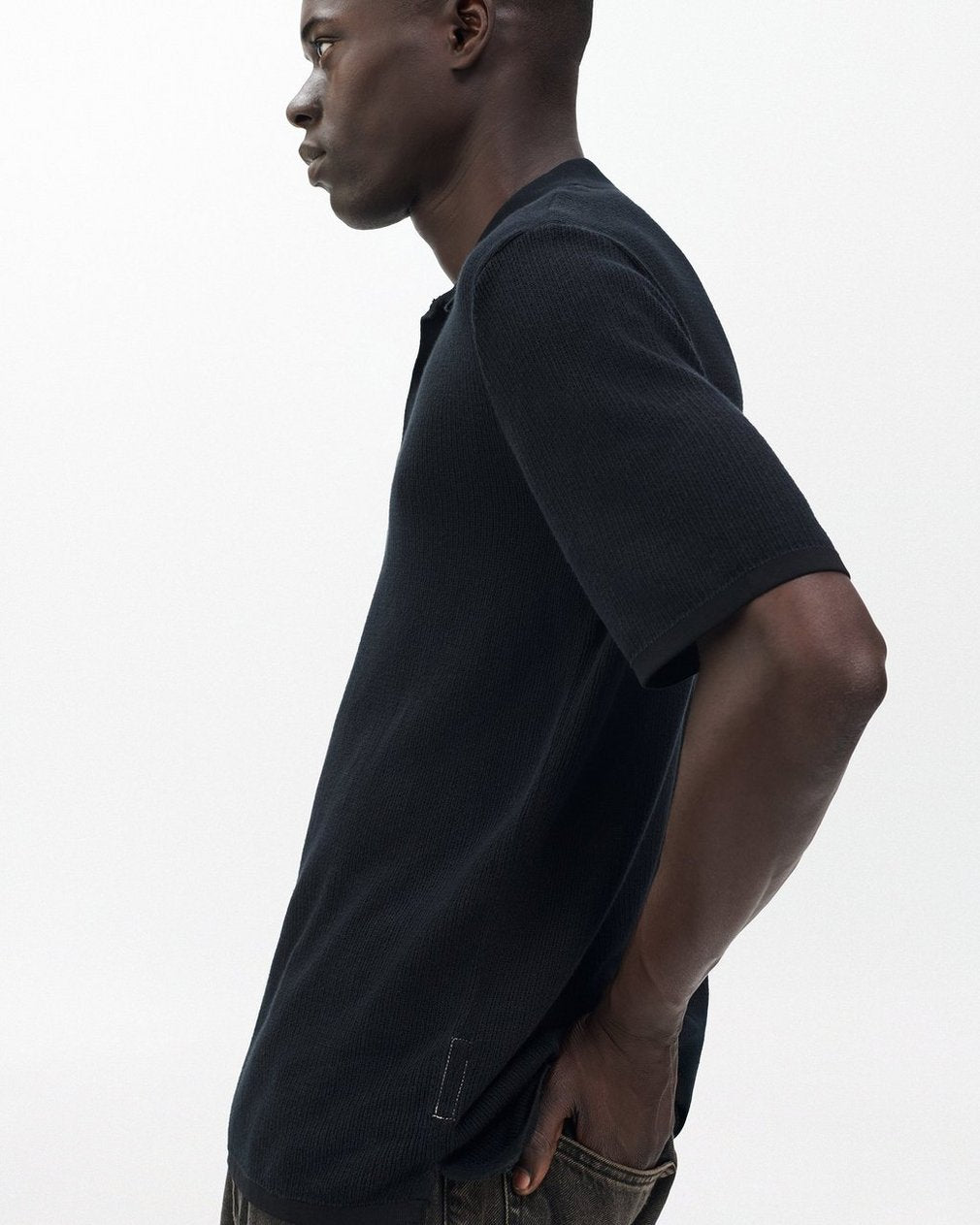 Harvey Knit Polo Shirt - Black