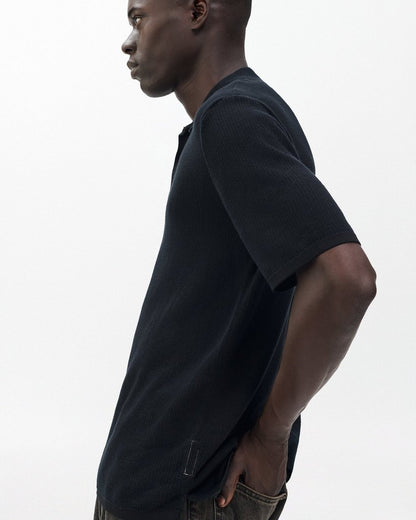 Harvey Knit Polo Shirt - Black