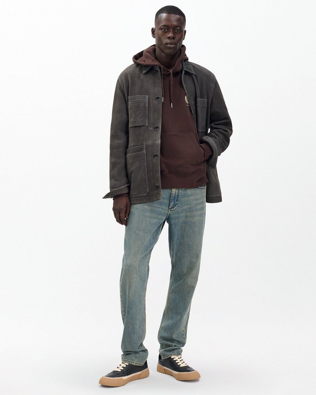 Sour Face Embroidered Hoodie - Brown Multi