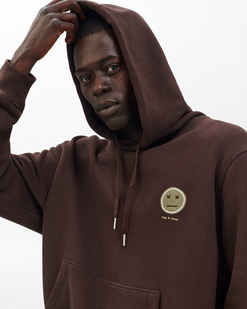 Sour Face Embroidered Hoodie - Brown Multi