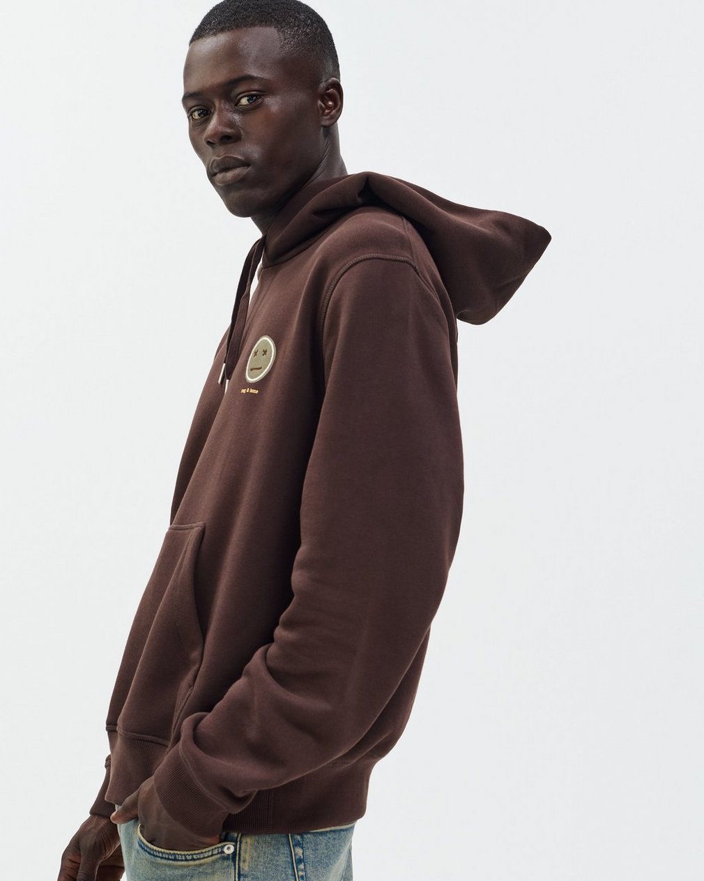 Sour Face Embroidered Hoodie - Brown Multi