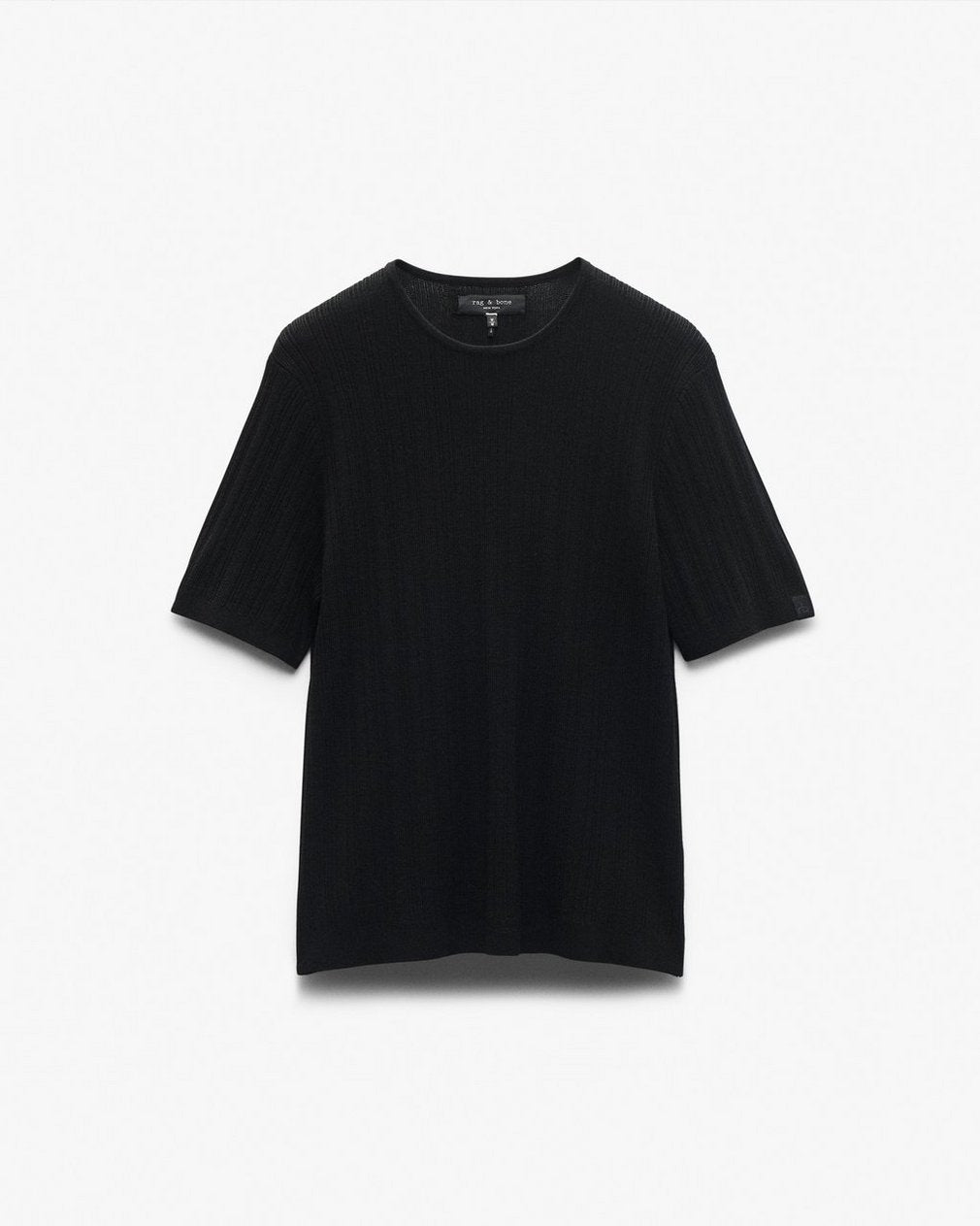 Crawford Wool-Cashmere Sweater Tee - Black