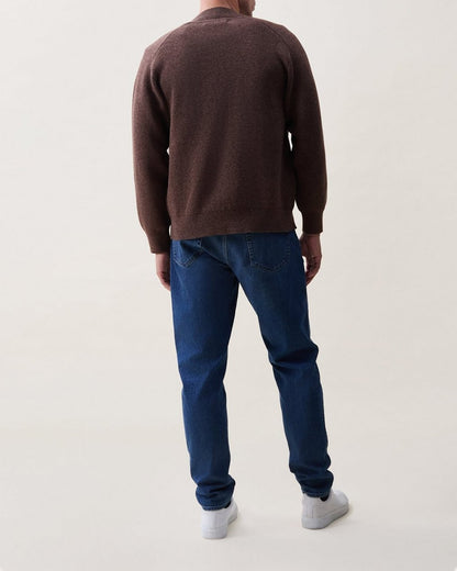 Shawn Marled Zip-Up Sweater - Espresso Marl