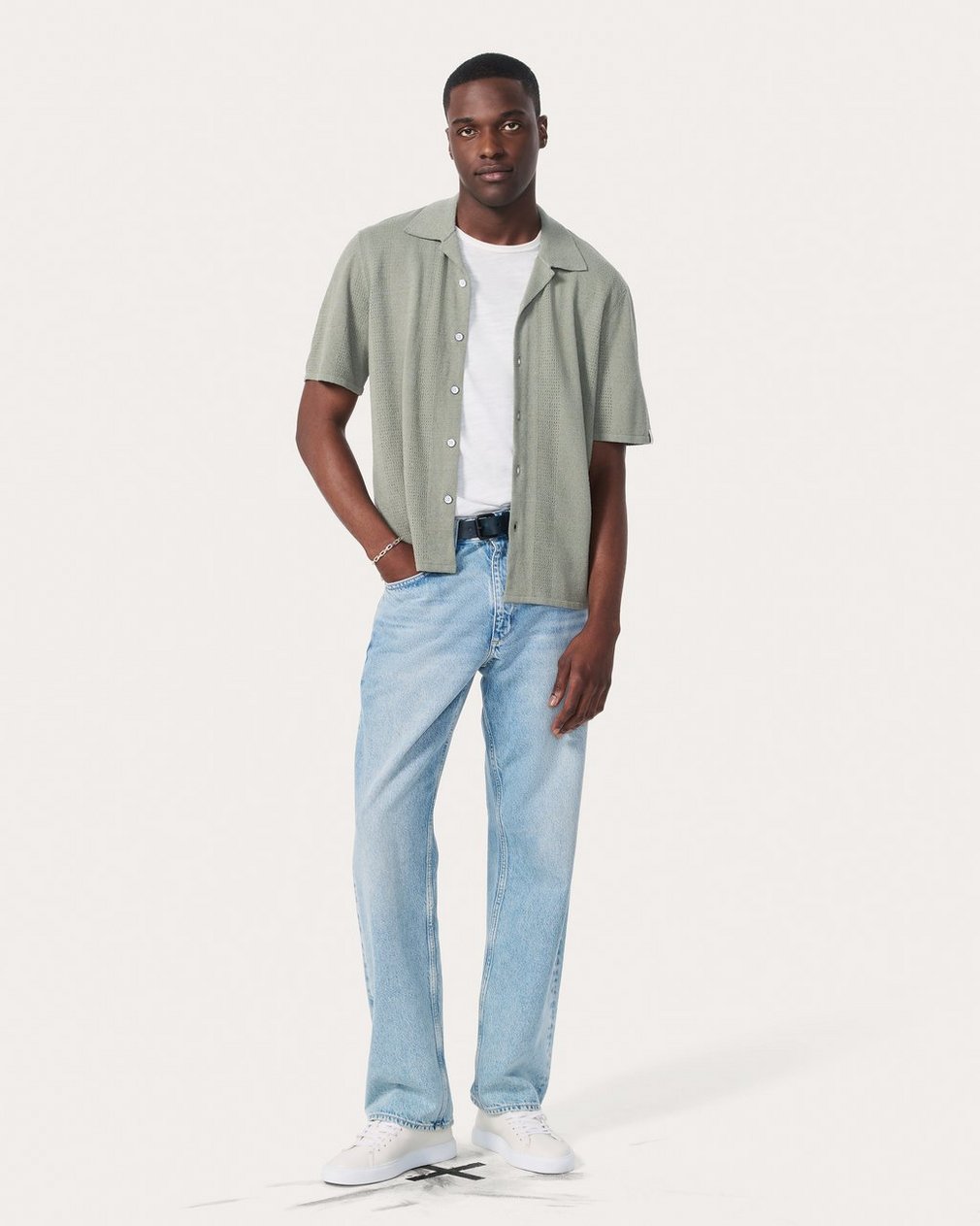 Avery Zuma Knit Shirt - Leaf Grey
