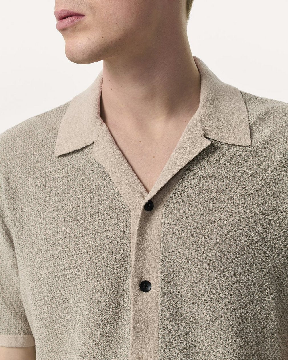 Avery Zig-Zag Zuma Knit Shirt - Light Tan