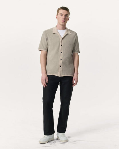 Avery Zig-Zag Zuma Knit Shirt - Light Tan