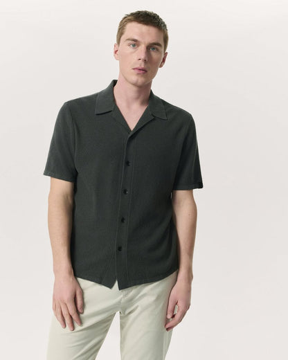Avery Zig-Zag Zuma Knit Shirt - Dark Grey